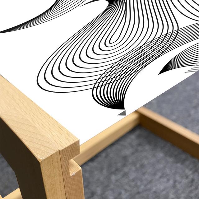 Abstract Woman Coffee Table, Monochrome Interpretation Of A Women With Long Digitally Striped Hair, Acrylic Glass Center Table With Wooden Frame For O on Productcaster.