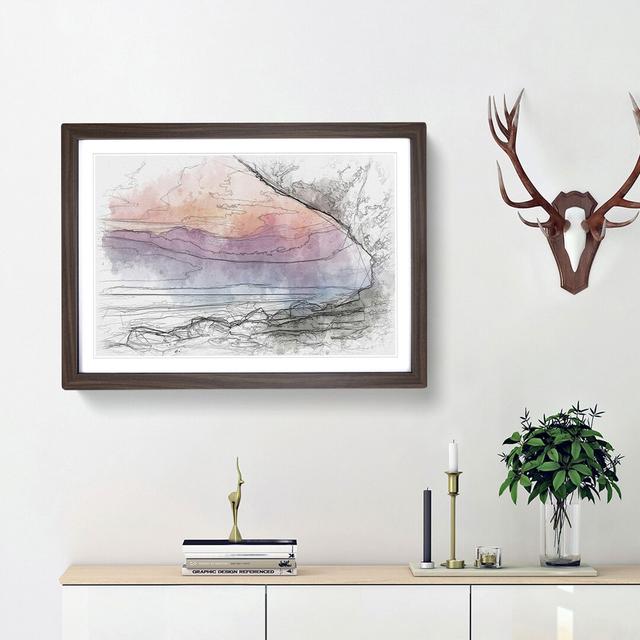 The Elgol Coast in the Isle of Skye Scotland Sketch - Picture Frame Graphic Art Print East Urban Home Size: 62cm H x 87cm W x 2cm D, Frame Option: Wal on Productcaster.