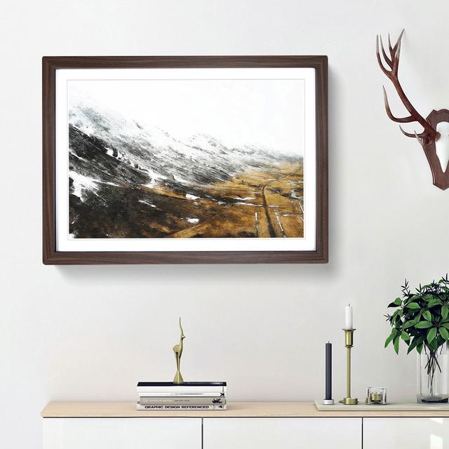 Snow Topped Mountains in Iceland - Picture Frame Painting Print East Urban Home Frame Option: Walnut Framed, Size: 24cm H x 33cm W x 2cm D on Productcaster.