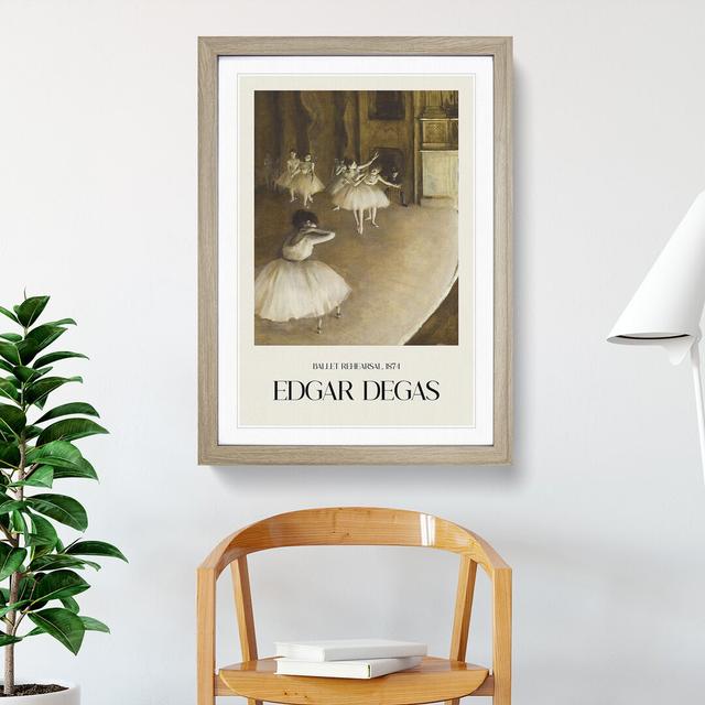 Ballet Rehersal on Stage by Edgar Degas - Picture Frame Graphic Art East Urban Home Frame Option: Oak Framed, Size: 48cm H x 36cm W x 2cm D on Productcaster.