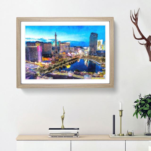 The Las Vegas Strip - Picture Frame Painting Print East Urban Home Frame Option: Oak Framed, Size: 45cm H x 63cm W x 2cm D on Productcaster.