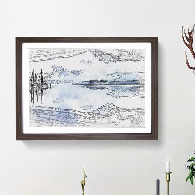 Boats Upon Lake Constance in Abstract - Picture Frame Graphic Art Print East Urban Home Size: 48cm H x 65cm W x 2cm D, Frame Option: Walnut Framed on Productcaster.