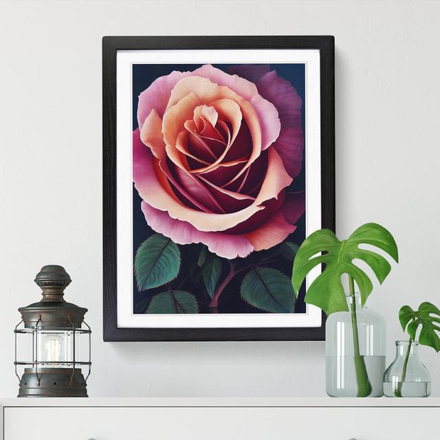 Rose Painting Traditional Vol.2 - Single Picture Frame Print Big Box Art Size: 64cm H x 46cm W x 2cm D, Frame Option: Oak on Productcaster.