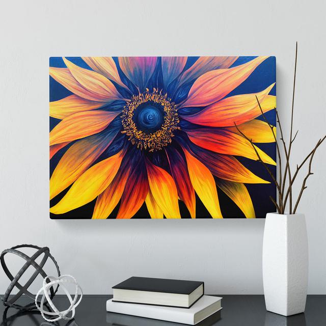 Attractive Sunflower - Wrapped Canvas Print Brambly Cottage Size: 50cm H x 76cm W on Productcaster.