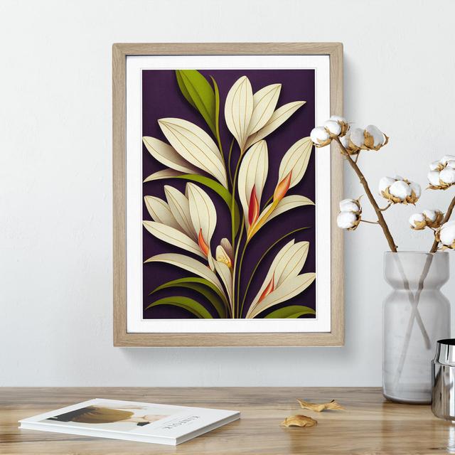 The Gorgeous Flower - Picture Frame Graphic Art Marlow Home Co. Size: 46cm H x 34cm W x 2cm D, Frame Colour: Oak Framed on Productcaster.