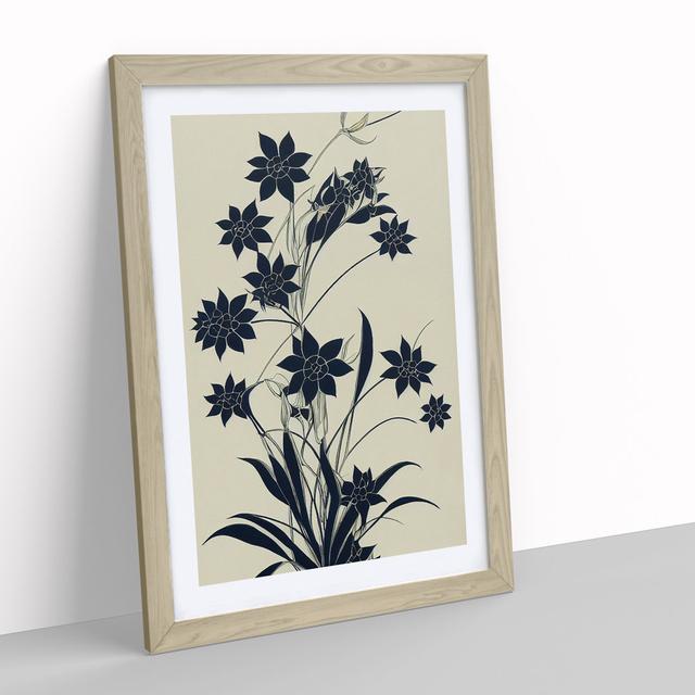 The Charming Flowers - Picture Frame Graphic Art Marlow Home Co. Size: 34cm H x 25cm W x 2cm D, Frame Colour: Oak Framed on Productcaster.