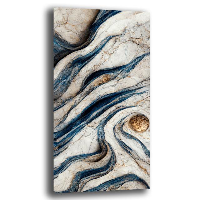 Leinwandbild Marble Effect Grey Blue Metro Lane Größe: 50 cm H x 100 cm B x 2 cm T on Productcaster.