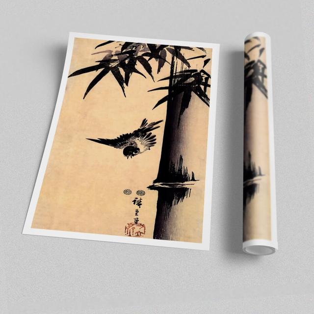 'Sparrow and Bamboo 2' by Utagawa Hiroshige - Unframed Graphic Art Print on Paper East Urban Home Size: 42cm H x 59.4cm W on Productcaster.