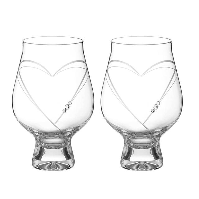 Hearts Lead Free Crystal Goblet (Set of 2) Diamante on Productcaster.