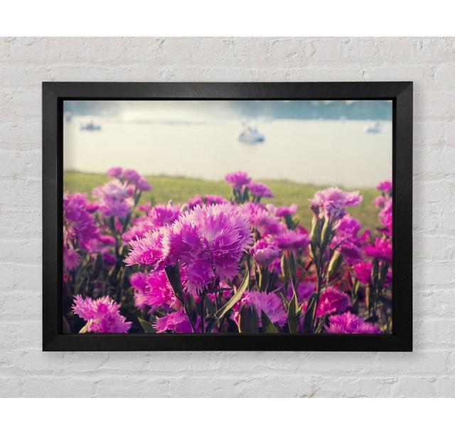 Pink Flowers In The Countryside Framed Print Ophelia & Co. Size: 84.1cm H x 84.1cm W x 3.4cm D, Format: Black Framed Paper on Productcaster.