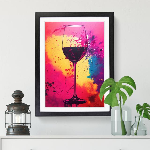 Wine Splatter Style - Single Picture Frame Painting ClassicLiving Frame Option: Black, Size: 64cm H x 46cm W x 2cm D on Productcaster.