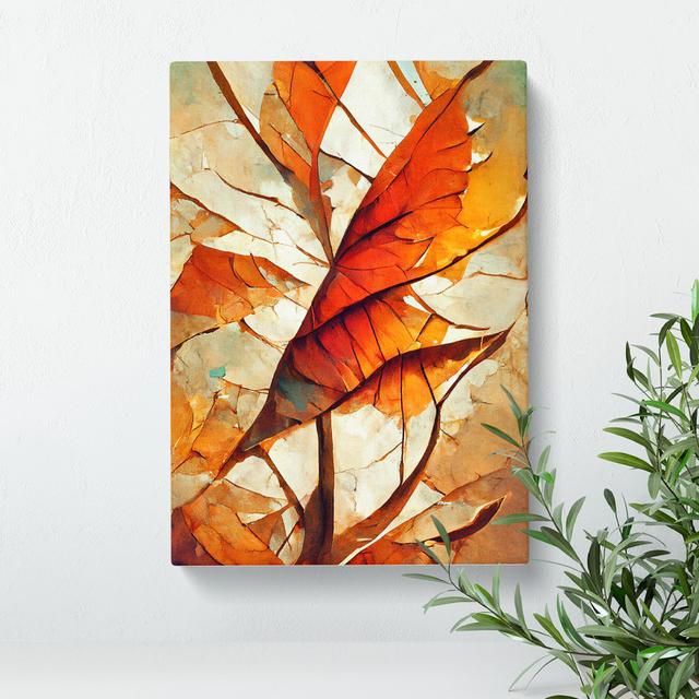 Abstract Autumn Leaf No.3 - Wrapped Canvas Graphic Art Marlow Home Co. Size: 50cm H x 35cm W x 3cm D on Productcaster.