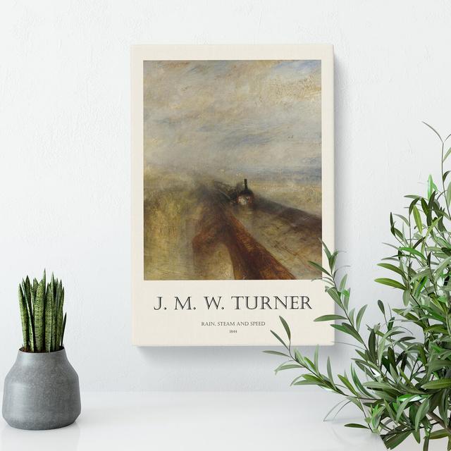 Rain, Steam and Speed Print by Joseph-Mallord William Turner - Wrapped Canvas Painting East Urban Home Size: 50cm H x 35cm W x 3cm D on Productcaster.