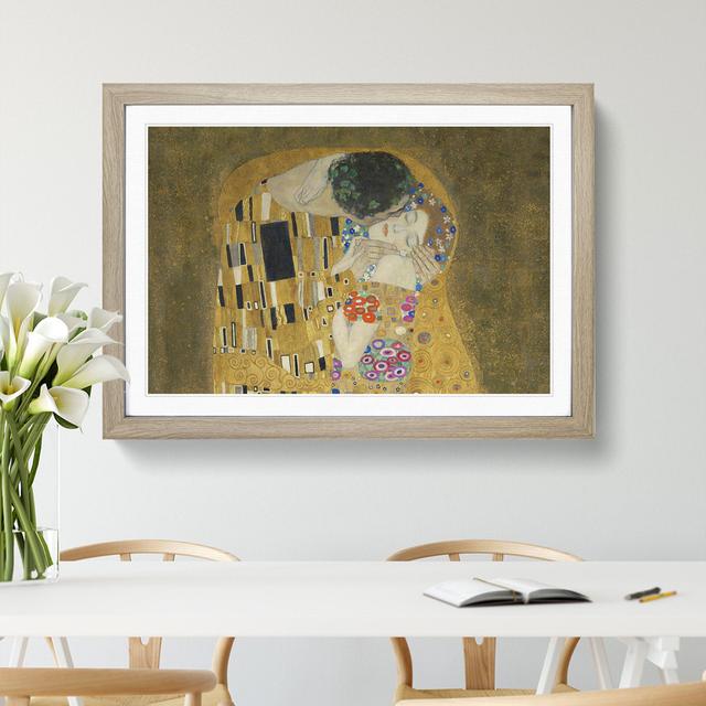 The Kiss Vol.4 by Gustav Klimt - Picture Frame Painting East Urban Home Size: 36cm H x 48cm W x 2cm D, Frame Option: Oak on Productcaster.