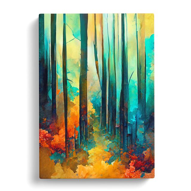 Forest Painting No.2 Abstract - Wrapped Canvas Print Alpen Home Size: 76cm H x 50cm W x 3cm D on Productcaster.