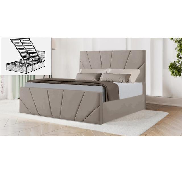 Prime Upholstered Storage Bed Ivy Bronx Colour: Coffee, Size: 120 x 190 cm on Productcaster.