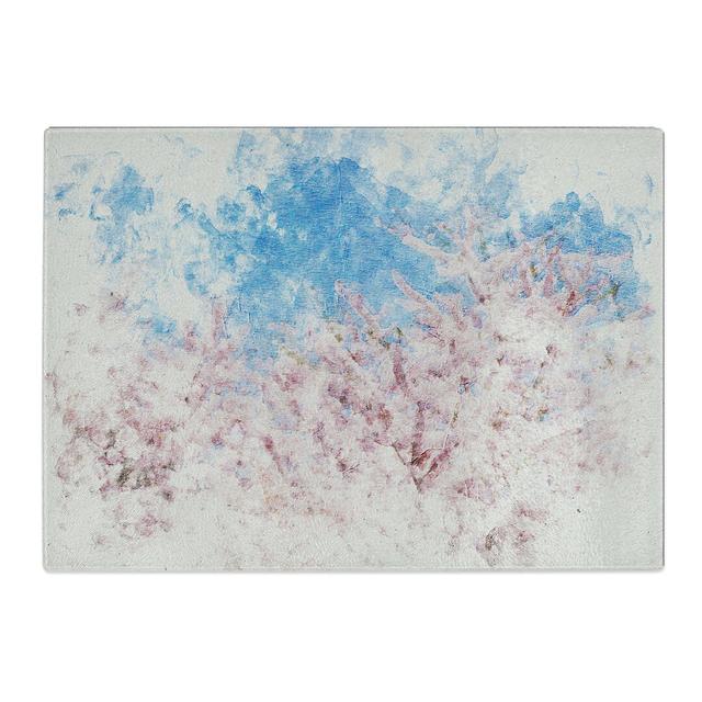 Tempered Glass Top of a Cherry Blossom Tree Watercolour Chopping Board East Urban Home Size: 28.5 cm x 39 cm on Productcaster.