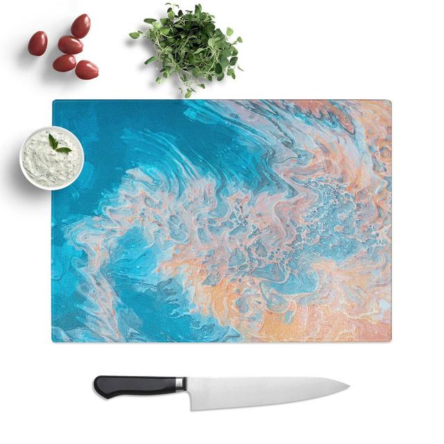 Tempered Glass The Tide Is High in Abstract Chopping Board East Urban Home Size: 28.5 cm W x 20 cm L on Productcaster.