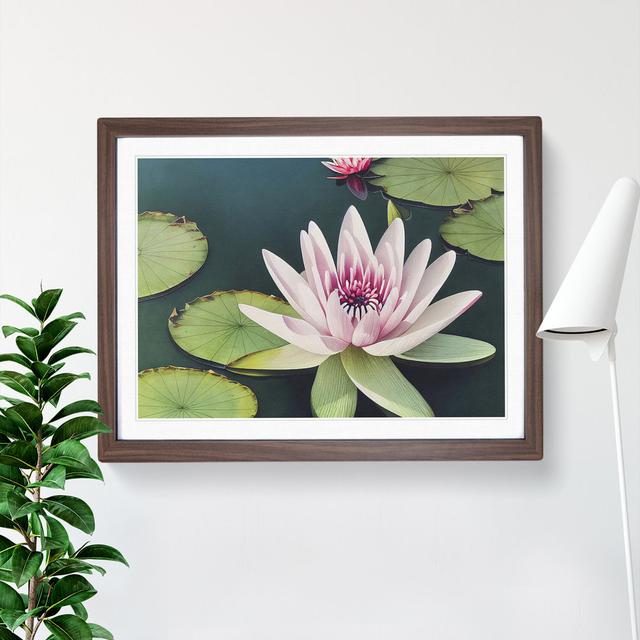 Angelical Water Lily Flowers - Single Picture Frame Print World Menagerie Frame Colour: Brown Framed, Size: 25cm H x 34cm W x 2cm D on Productcaster.