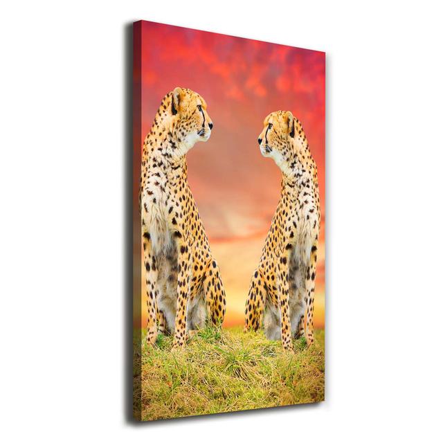 Zwei Geparden - Kunstdrucke auf Leinwand - Wrapped Canvas Ebern Designs on Productcaster.