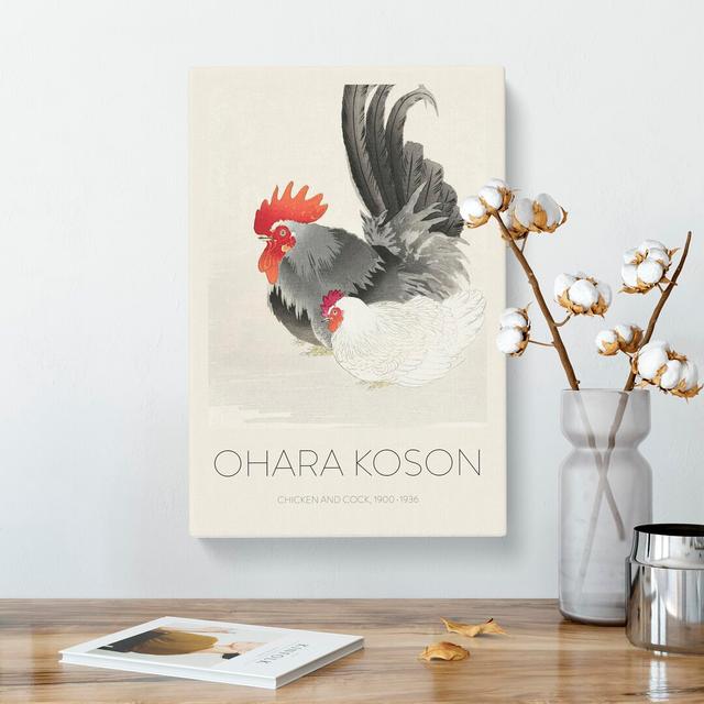 Rooster and Hen by Ohara Koson - Wrapped Canvas Painting East Urban Home Size: 50cm H x 35cm W x 3cm D on Productcaster.