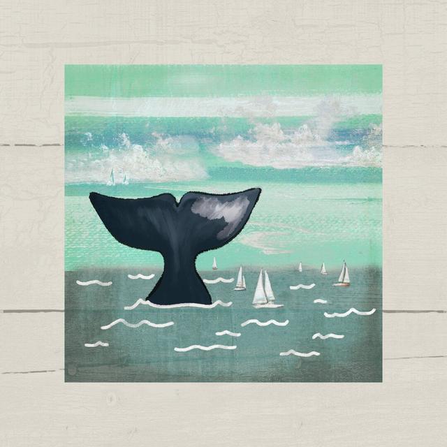 Whale Tail - Wrapped Canvas Painting Longshore Tides Size: 51cm H x 51cm W on Productcaster.