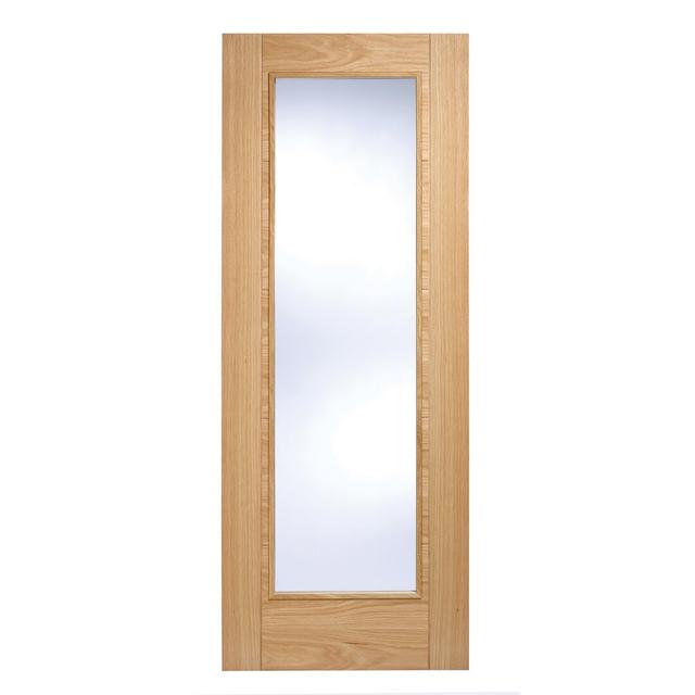 Vancouver 1L Glazed Prefinished Oak Internal Door LPD Doors Door Size: 198.1cm H x 68.6cm W x 3.5cm D on Productcaster.