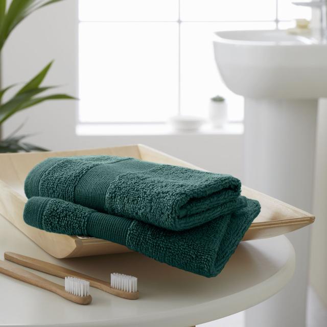 Anti-Bacterial 100% Cotton Towels (Set of 2) Catherine Lansfield Colour: Forest Green on Productcaster.