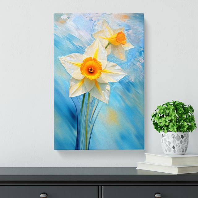 Daffodil Flower Futurism - No Frame Art Prints Marlow Home Co. Size: 60cm H x 40cm W x 3cm D on Productcaster.