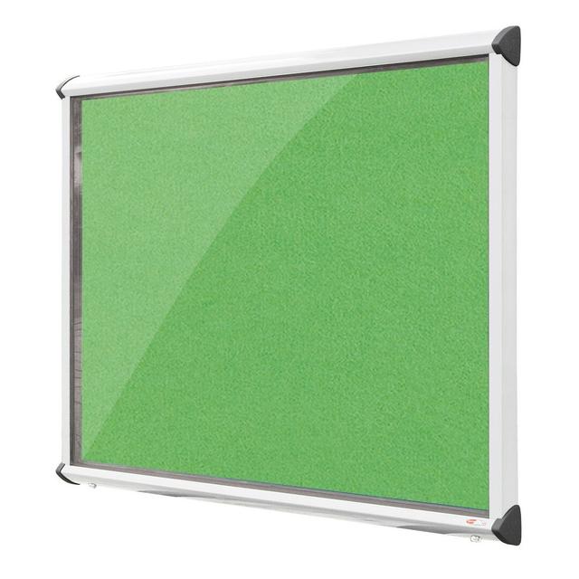 Exterior Wall Mounted Bulletin Board Symple Stuff Size: 105cm H x 118.2cm W, Colour: Apple Green, Frame Finish: Green on Productcaster.