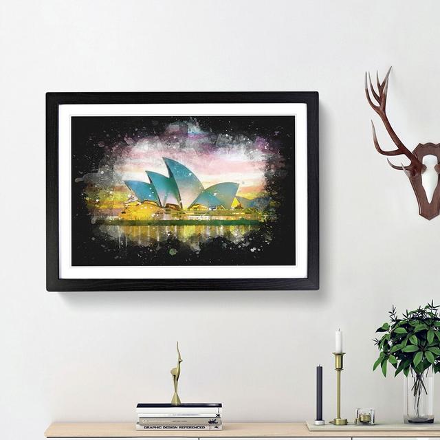 Sydney Opera House at Sunset - Picture Frame Graphic Art Print East Urban Home Frame Option: Black Framed, Size: 45cm H x 63cm W x 2cm D on Productcaster.