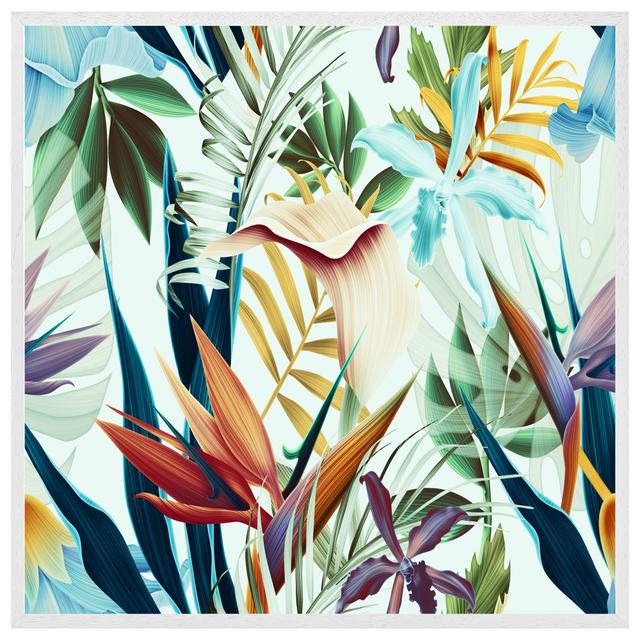 Abebi Tropical Plants - Single Picture Frame Art Prints Bay Isle Home Size: 51cm H x 51cm W x 4cm D, Frame Colour: White Framed on Productcaster.