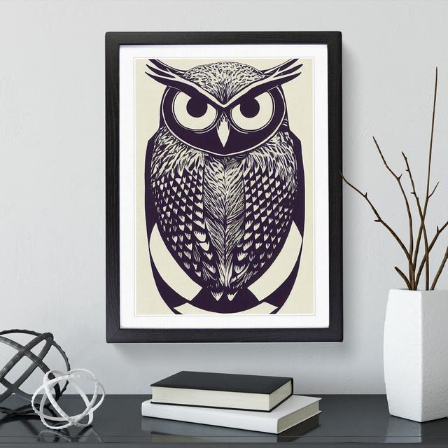 Fabulous Owl Abstract - Single Picture Frame Print Alpen Home Frame Colour: Black, Size: 64cm H x 46cm W x 2cm D on Productcaster.