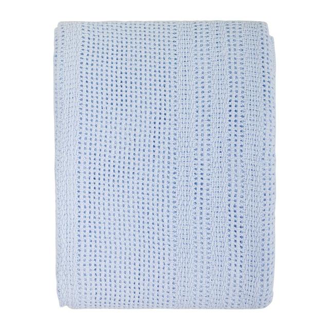 Myer 100% Cotton 3-Piece Baby Blanket Symple Stuff Colour: White/Blue on Productcaster.