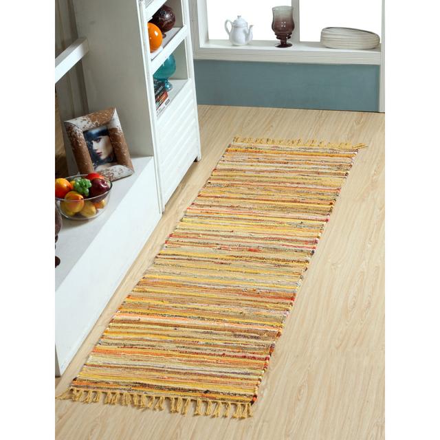 Marone Striped Hand Woven Area Rug World Menagerie Rug Size: Runner 60 x 210cm on Productcaster.