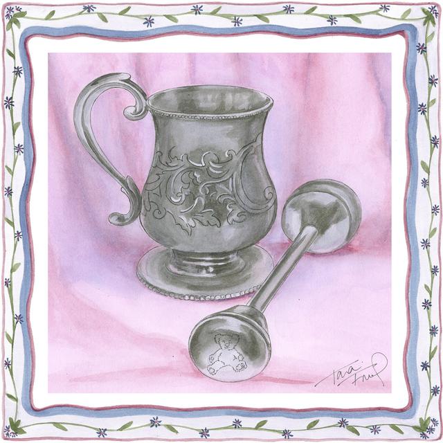 Heirloom Cup & Rattle II Fleur De Lis Living Size: 76cm H x 76cm W on Productcaster.