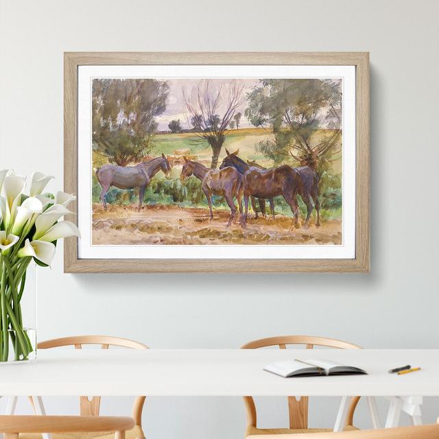 Mules and Donkeys by John Singer Sargent - Picture Frame Painting East Urban Home Size: 27cm H x 36cm W x 2cm D, Frame Option: Oak Framed on Productcaster.