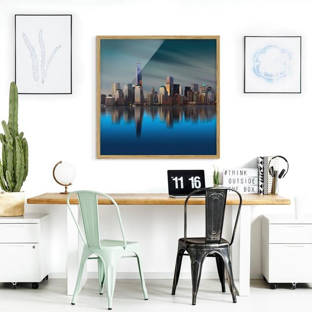 New York World Trade Center - Picture Frame Graphic Art Ebern Designs Size: 70cm H x 70cm W x 2cm D, Frame Option: Brown Framed on Productcaster.