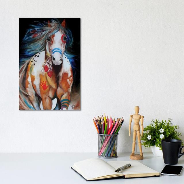 Brave the Indian War Horse by Marcia Baldwin - Wrapped Canvas Graphic Art Print iCanvas Size: 30.48cm H x 20.32cm W x 1.91cm D on Productcaster.