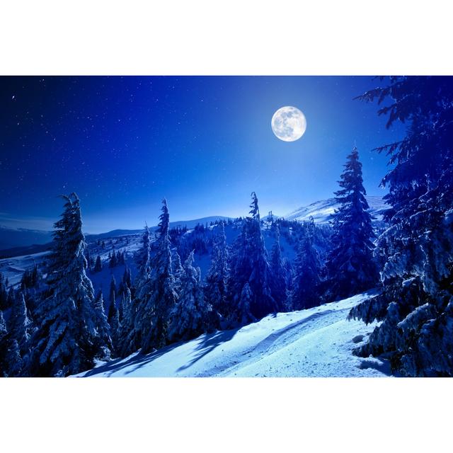 Winter Moon by YouraPechkin - Wrapped Canvas Art Prints Alpen Home Size: 81cm H x 122cm W x 3.8cm D on Productcaster.