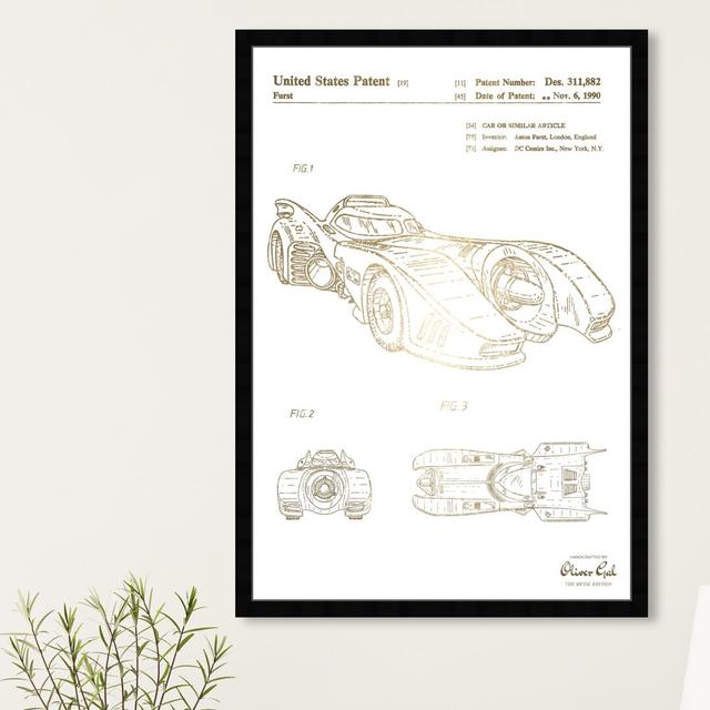 Batmobile 1990 - Single Picture Frame Print East Urban Home Size: 81 cm H x 66 cm W on Productcaster.