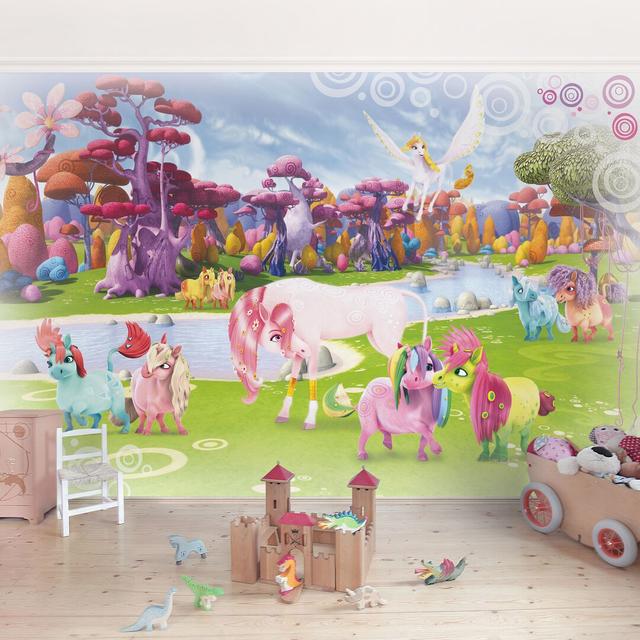 Mia & Me - Lyria & Onchao with the Ponycorns Semi-Gloss Wallpaper Roll East Urban Home Size: 4.32m x 290cm on Productcaster.