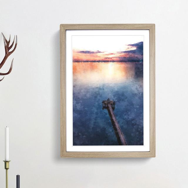 Clevedon Pier in Bristol - Picture Frame Painting Print East Urban Home Frame Option: Oak Framed, Size: 63cm H x 45cm W x 2cm D on Productcaster.