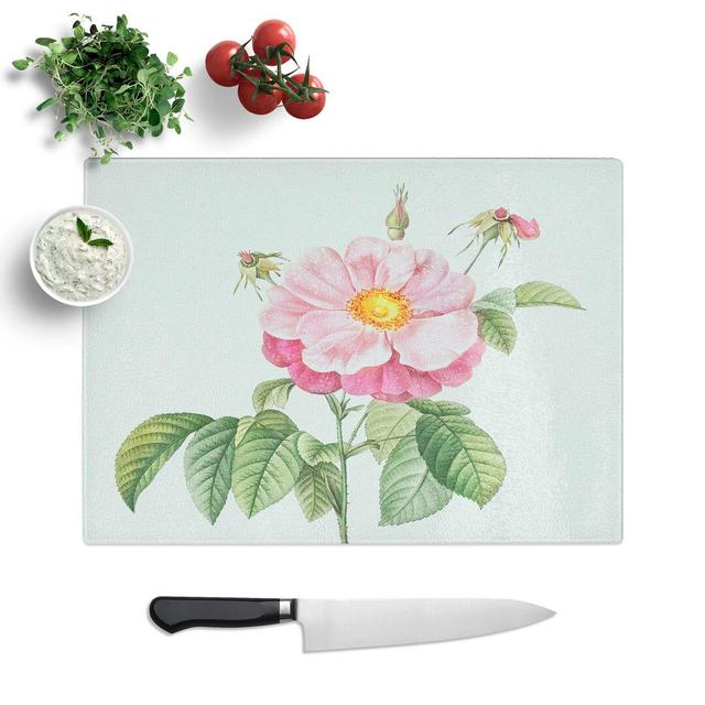 Tempered Glass a Provins Rose Chopping Board East Urban Home Size: 39 cm W x 28.5 cm L on Productcaster.