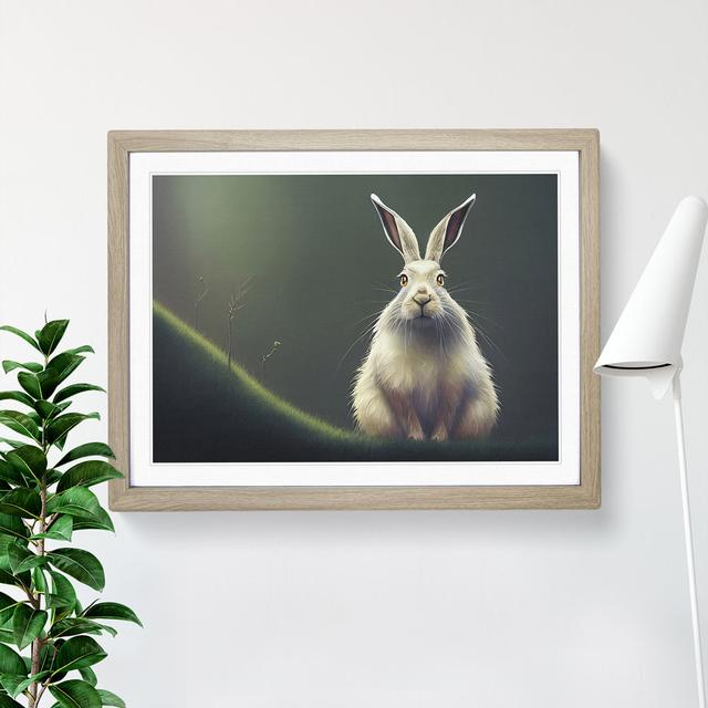 Curious Hare - Picture Frame Graphic Art Brambly Cottage Size: 46cm H x 64cm W x 2cm D, Frame Colour: Oak on Productcaster.