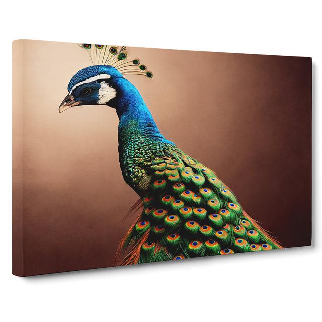 Unique Peacock - Wrapped Canvas Graphic Art Latitude Vive Size: 40cm H x 60cm W x 3cm D on Productcaster.