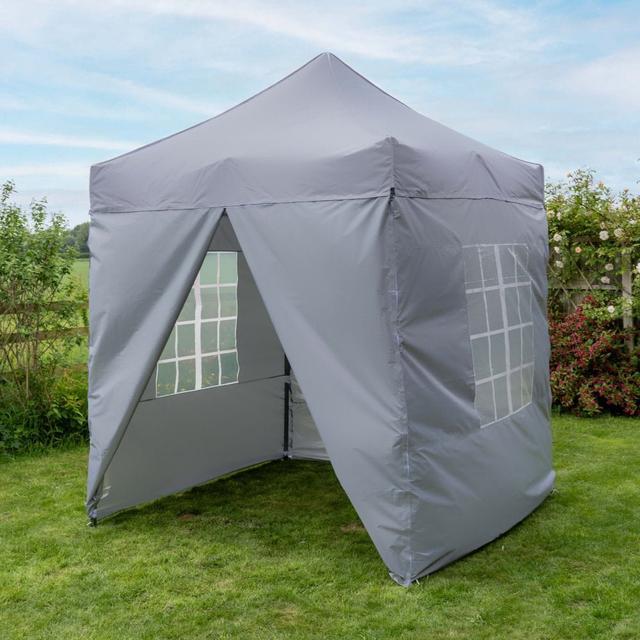 Charitha 2m x 2m Steel Gazebo Dakota Fields Roof Colour: Light Grey on Productcaster.