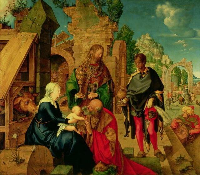 Adoration of the Magi, 1504 by Albrecht Dürer - Picture Frame Art Print on Paper East Urban Home Size: 40cm H x 50cm W x 0.2cm D, Format: Unframed on Productcaster.