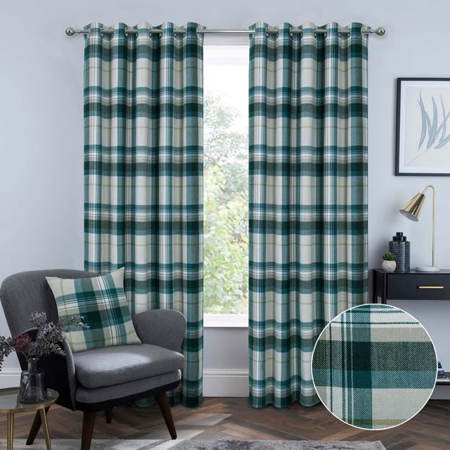 Gulley Polyester Blackout Grommet / Eyelet Curtain Pair (Set of 2) August Grove Colour: Green, Panel Size: 229 W x 229 D cm on Productcaster.