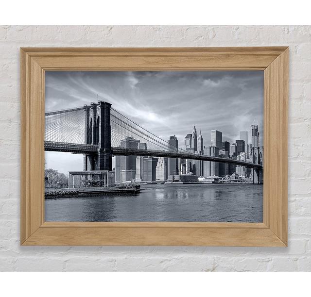 Black And White Bridge Over Newyork - Single Picture Frame Art Prints Bright Star Size: 59.7cm H x 84.1cm W on Productcaster.